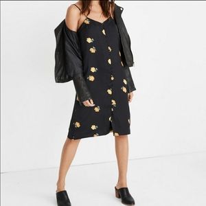 Madewell black midi floral dress
